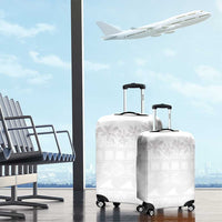 Tokelau White Sunday Luggage Cover Polynesian Pattern Gardenia Thunbergia