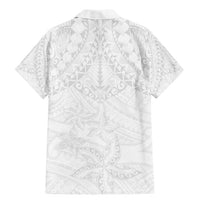 American Samoa White Sunday Family Matching Mermaid Dress and Hawaiian Shirt Lotu Tamaiti Plumeria With Samoan Pattern