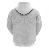 American Samoa White Sunday Hoodie Lotu Tamaiti Plumeria With Samoan Pattern