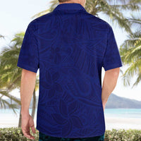 Blue Polynesia Hawaiian Shirt Polynesian Pattern Mix Plumeria