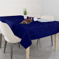 Blue Polynesia Tablecloth Polynesian Pattern Mix Plumeria