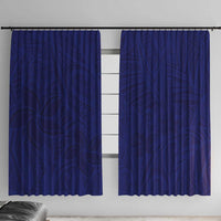 Blue Polynesia Window Curtain Polynesian Pattern Mix Plumeria