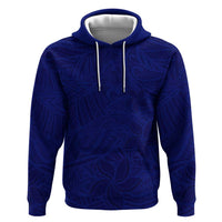 Blue Polynesia Zip Hoodie Polynesian Pattern Mix Plumeria