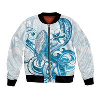 Blue Hawaii Humpback Whale Bomber Jacket Polynesian Tribal Ocean Vibes