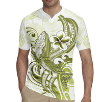 Lime Green Hawaii Rugby Jersey Humpback Whale Tattoo Polynesian Tribal Ocean Vibes