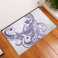 Purple Hawaii Rubber Doormat Humpback Whale Tattoo Polynesian Tribal Ocean Vibes