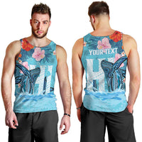 Personalised Hawaii Men Tank Top Humpback Whale Tattoo With Tropical Flowers