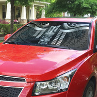 Tiki Drum Hawaii Auto Sun Shade Hawaiian Kakau Tattoo Style