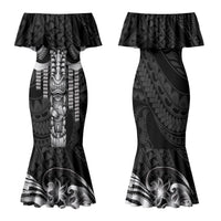 Tiki Drum Hawaii Family Matching Mermaid Dress and Hawaiian Shirt Hawaiian Kakau Tattoo Style