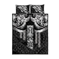 Tiki Drum Hawaii Quilt Bed Set Hawaiian Kakau Tattoo Style