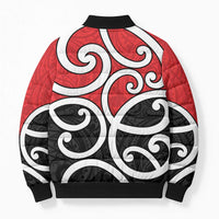 New Zealand Bomber Puffer Jacket Maori Koru Tino Rangatiratanga Color - Polynesian Pride