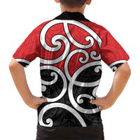 New Zealand Family Matching Short Sleeve Bodycon Dress and Hawaiian Shirt Maori Koru Tino Rangatiratanga Color - Polynesian Pride