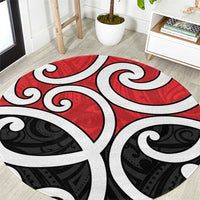 New Zealand Round Carpet Maori Koru Tino Rangatiratanga Color - Polynesian Pride