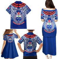 Samoa Rugby Family Matching Puletasi Dress and Hawaiian Shirt 2023 Go Manu Samoa With Ula Fala Style LT14 - Polynesian Pride