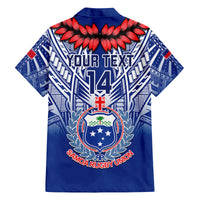 Custom Samoa Rugby Family Matching Off Shoulder Long Sleeve Dress and Hawaiian Shirt 2023 Go Manu Samoa With Ula Fala Style LT14 - Polynesian Pride