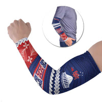 Personalised FAST Samoa Siapo Arm Sleeves Teuila Flowers Samoan Pattern - Polynesian Pride