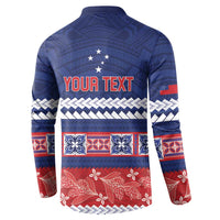 Personalised FAST Samoa Siapo Button Sweatshirt Teuila Flowers Samoan Pattern LT14 - Polynesian Pride