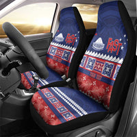 Personalised FAST Samoa Siapo Car Seat Cover Teuila Flowers Samoan Pattern - Polynesian Pride