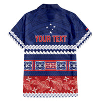 Personalised FAST Samoa Siapo Family Matching Off The Shoulder Long Sleeve Dress and Hawaiian Shirt Teuila Flowers Samoan Pattern - Polynesian Pride