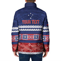 Personalised FAST Samoa Siapo Padded Jacket Teuila Flowers Samoan Pattern - Polynesian Pride