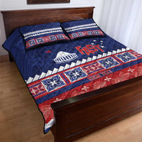 Personalised FAST Samoa Siapo Quilt Bed Set Teuila Flowers Samoan Pattern - Polynesian Pride