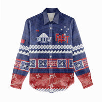 Personalised FAST Samoa Siapo Women Casual Shirt Teuila Flowers Samoan Pattern - Polynesian Pride