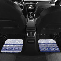 Personalised HRPP Samoa Siapo Car Mats Teuila Flowers Samoan Pattern LT14 Set 2pcs - Back White - Polynesian Pride
