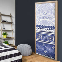 Personalised HRPP Samoa Siapo Door Cover Teuila Flowers Samoan Pattern - Polynesian Pride