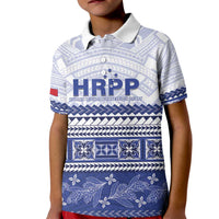 Personalised HRPP Samoa Siapo Kid Polo Shirt Teuila Flowers Samoan Pattern - Polynesian Pride