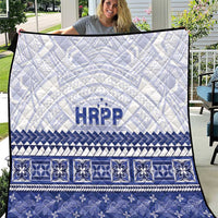 HRPP Samoa Siapo Quilt Teuila Flowers Samoan Pattern LT14 White - Polynesian Pride