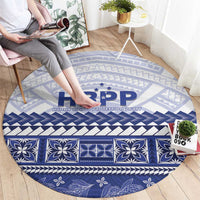 HRPP Samoa Siapo Round Carpet Teuila Flowers Samoan Pattern LT14 - Polynesian Pride
