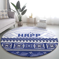 HRPP Samoa Siapo Round Carpet Teuila Flowers Samoan Pattern LT14 - Polynesian Pride
