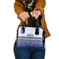 HRPP Samoa Siapo Shoulder Handbag Teuila Flowers Samoan Pattern LT14 One Size White - Polynesian Pride