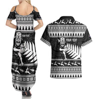 New Zealand Christmas Rugby Personalised Couples Matching Summer Maxi Dress and Hawaiian Shirt Meri Kirihimete All Black Maori - Polynesian Pride