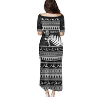 New Zealand Christmas Rugby Personalised Family Matching Puletasi and Hawaiian Shirt Meri Kirihimete All Black Maori - Polynesian Pride