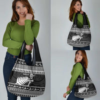 New Zealand Christmas Rugby Personalised Grocery Bag Meri Kirihimete All Black Maori - Polynesian Pride