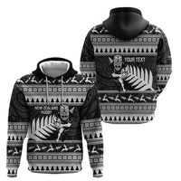New Zealand Christmas Rugby Personalised Hoodie Meri Kirihimete All Black Maori - Polynesian Pride