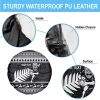 New Zealand Christmas Rugby Personalised Spare Tire Cover Meri Kirihimete All Black Maori - Polynesian Pride