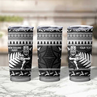 New Zealand Christmas Rugby Personalised Tumbler Cup Meri Kirihimete All Black Maori - Polynesian Pride