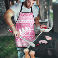 New Zealand Christmas Rugby Personalised Apron Meri Kirihimete All Black Maori Pink Version - Polynesian Pride