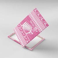 New Zealand Christmas Rugby Personalised Canvas Wall Art Meri Kirihimete All Black Maori Pink Version - Polynesian Pride