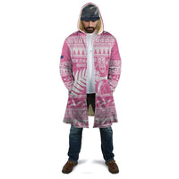 New Zealand Christmas Rugby Personalised Cloak Meri Kirihimete All Black Maori Pink Version - Polynesian Pride