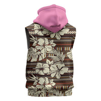 New Zealand Christmas Rugby Personalised Sleeveless Zip Hoodie Meri Kirihimete All Black Maori Pink Version LT14 - Polynesian Pride