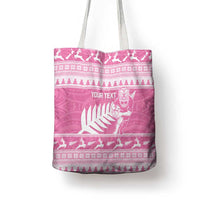 New Zealand Christmas Rugby Personalised Tote Bag Meri Kirihimete All Black Maori Pink Version - Polynesian Pride