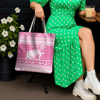 New Zealand Christmas Rugby Personalised Tote Bag Meri Kirihimete All Black Maori Pink Version - Polynesian Pride