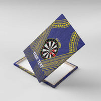 Personalised Niue Darts Canvas Wall Art Dart Board Hiapo Pattern - Polynesian Pride