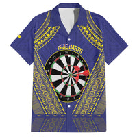 Personalised Niue Darts Family Matching Tank Maxi Dress and Hawaiian Shirt Dart Board Hiapo Pattern - Polynesian Pride