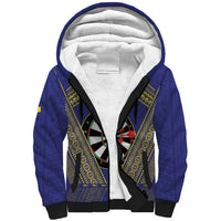 Personalised Niue Darts Sherpa Hoodie Dart Board Hiapo Pattern - Polynesian Pride