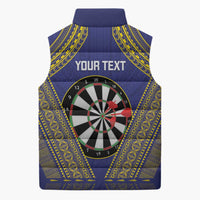 Personalised Niue Darts Sleeveless Puffer Jacket Dart Board Hiapo Pattern - Polynesian Pride