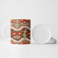 Uliuli Hawaii Makahiki Ceramic Mug Hawaiian Puakenikeni Lei Hula Girl Brown Version LT14 - Polynesian Pride